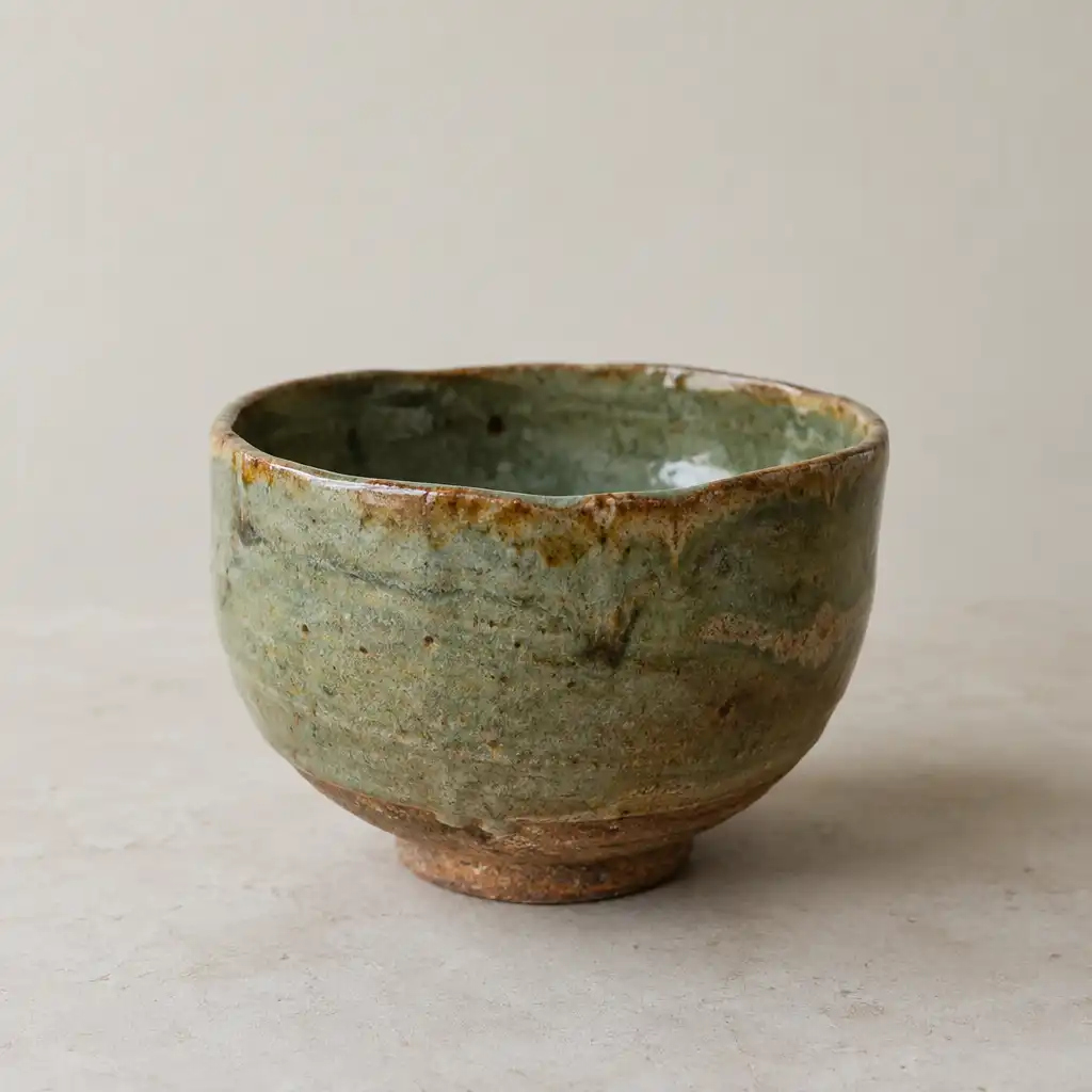 Handmade ceramic bowl showing glaze texture and slight irregularities