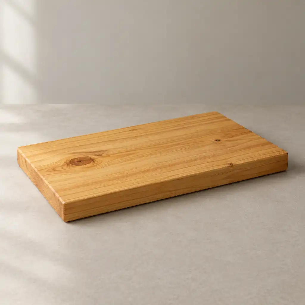 Solid timber cutting board showing natural grain and oil finish
