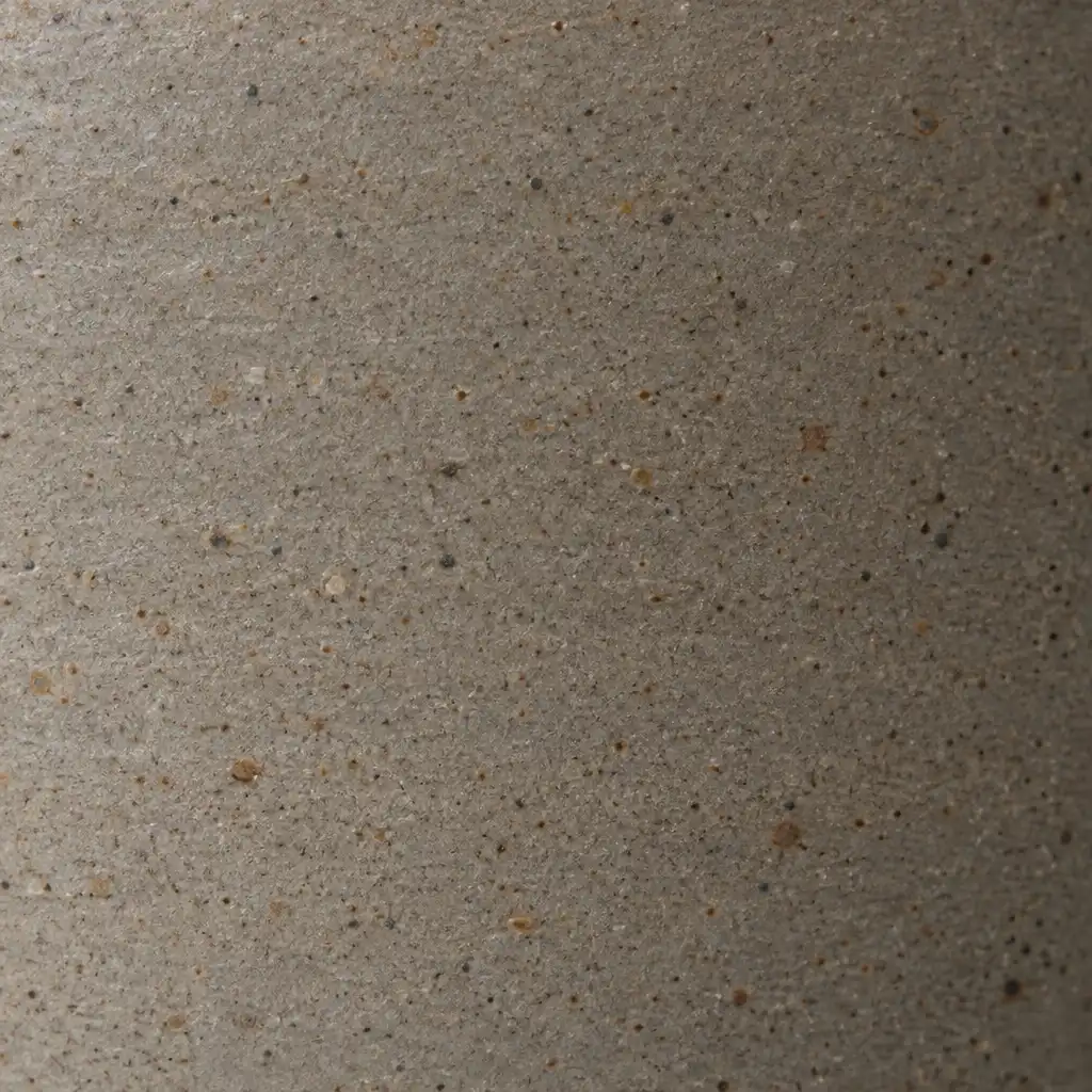 Close-up of stoneware ceramic surface with matte glaze and subtle speckles